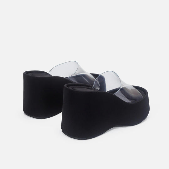 Heidi-Mode | Translucent platform sandals with ankle strap