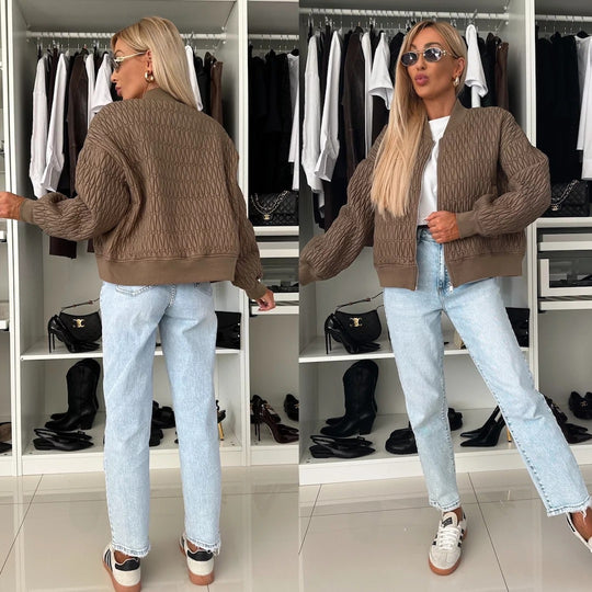 Damen elegante Steppjacke mit voluminösen Ärmeln Heidi-Mode