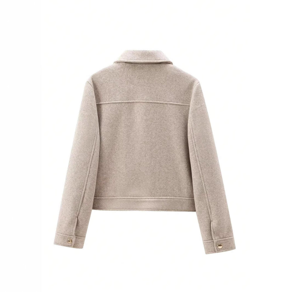 Damen modische kurz geschnittene Jacke mit praktischen Pattentaschen Heidi-Mode