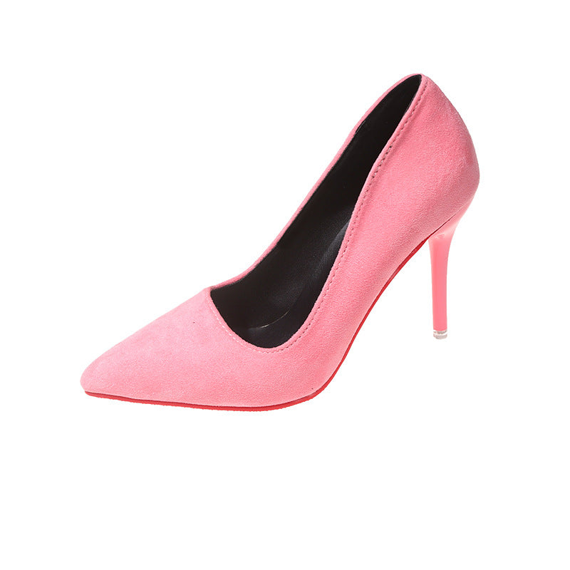Damen Elegante spitze Pumps mit transparentem Absatz und weichem Obermaterial Heidi-Mode