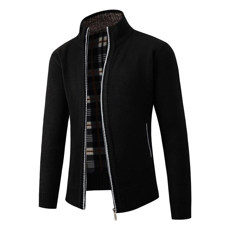 Herren modische Strickjacke mit hohem Kragen und hohem Komfort Heidi-Mode