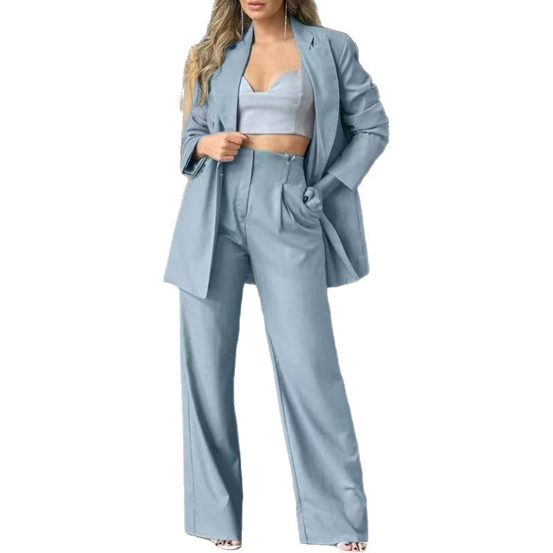 Damen Oversized Blazer und weite Hose Set Heidi-Mode