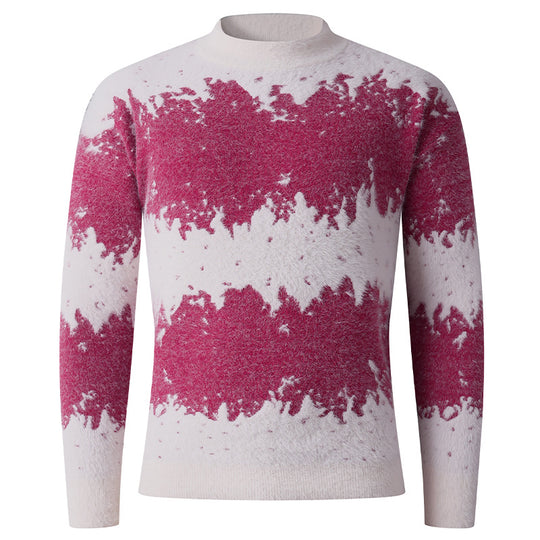 Herren trendiger Pullover mit strukturiertem Farbverlauf Heidi-Mode