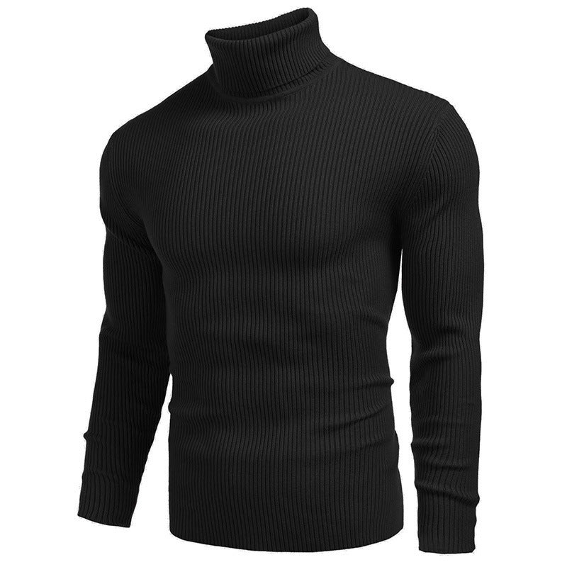 Herren Rollkragenpullover aus feinem Rippstrick Heidi-Mode