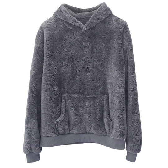 Damen Kuscheliger Kapuzenpullover aus weichem Fleece Heidi-Mode