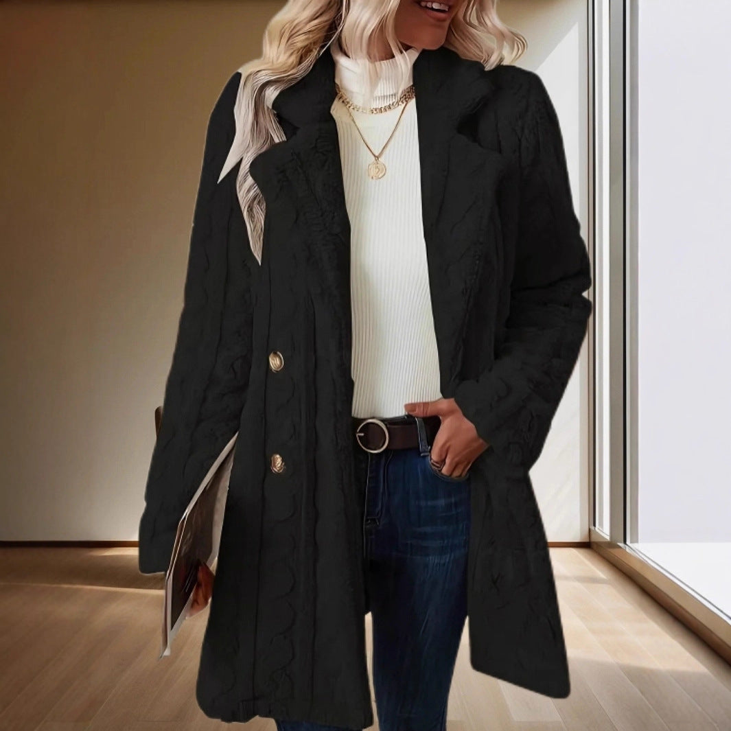 Damen Kuschelige Strickjacke mit hochfloriger Optik und knöpfbarem Verschluss Heidi-Mode