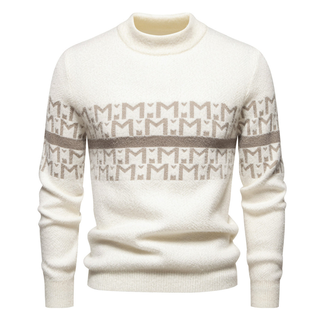 Herren Strukturierter Hochkragen-Pullover Heidi-Mode