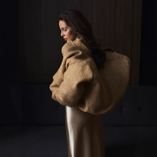 Damen Glitzerjacke mit praktischen Taschen und elastischem Saum Heidi-Mode