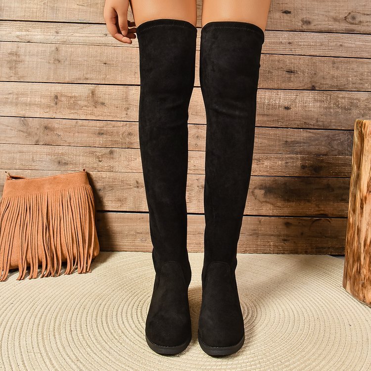 Damen Stiefel mit lässigem Raffungseffekt Heidi-Mode