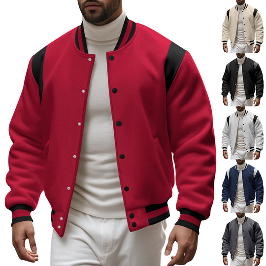 Herren Sportliche Collegejacke mit modernem Design und Kontrastärmel Heidi-Mode