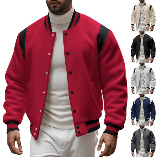 Herren Sportliche Collegejacke mit modernem Design und Kontrastärmel Heidi-Mode