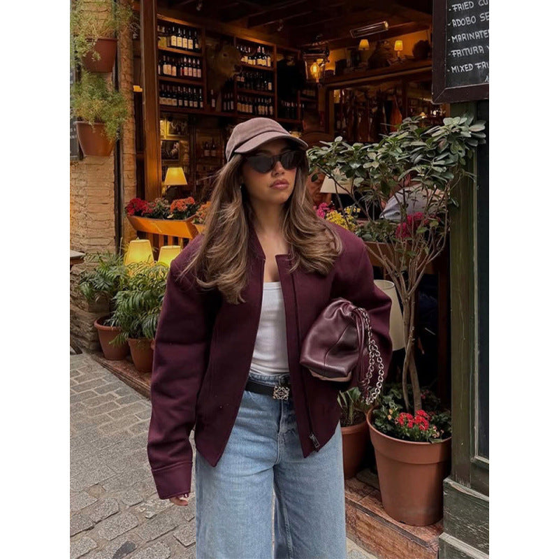 Damen stylische Bomberjacke aus hochwertigem Material Heidi-Mode