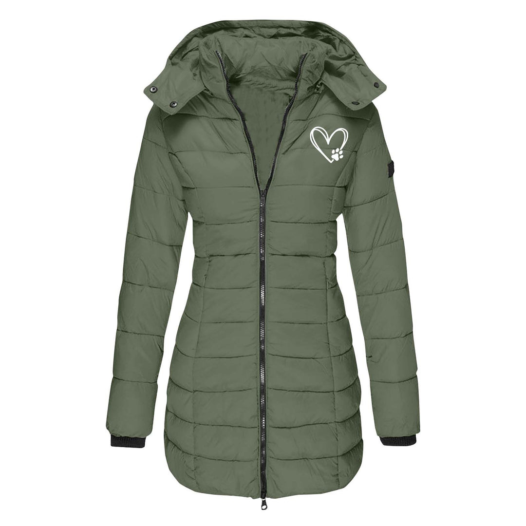 Damen gesteppte Winterjacke mit abnehmbarer Kapuze Heidi-Mode