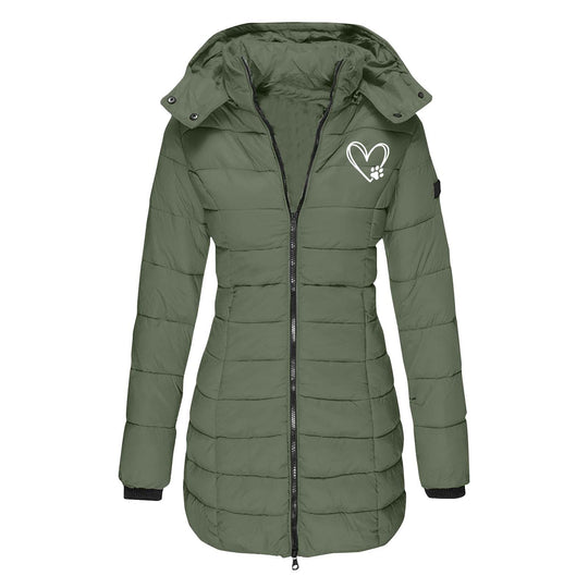 Damen gesteppte Winterjacke mit abnehmbarer Kapuze Heidi-Mode