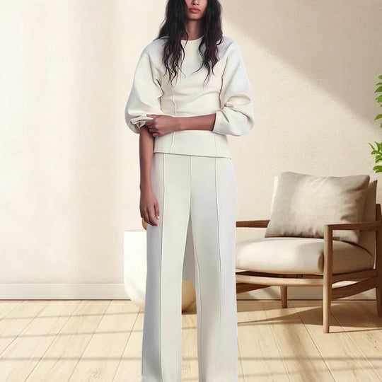Damen Modisches Oversized-Set mit Ballonärmeln und eleganten Schnitt Heidi-Mode