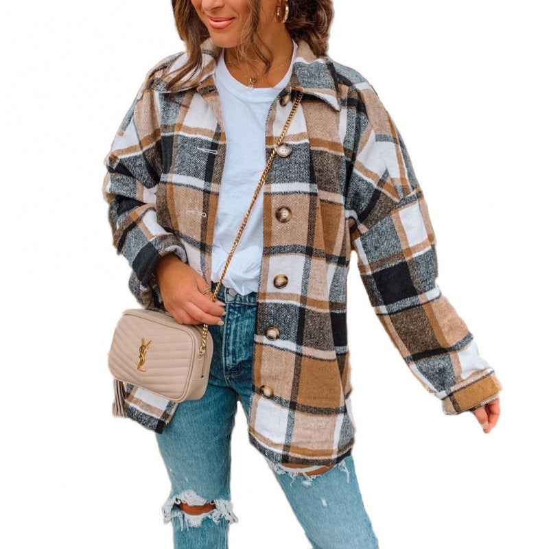Damen Karierte Flanelljacke Heidi-Mode