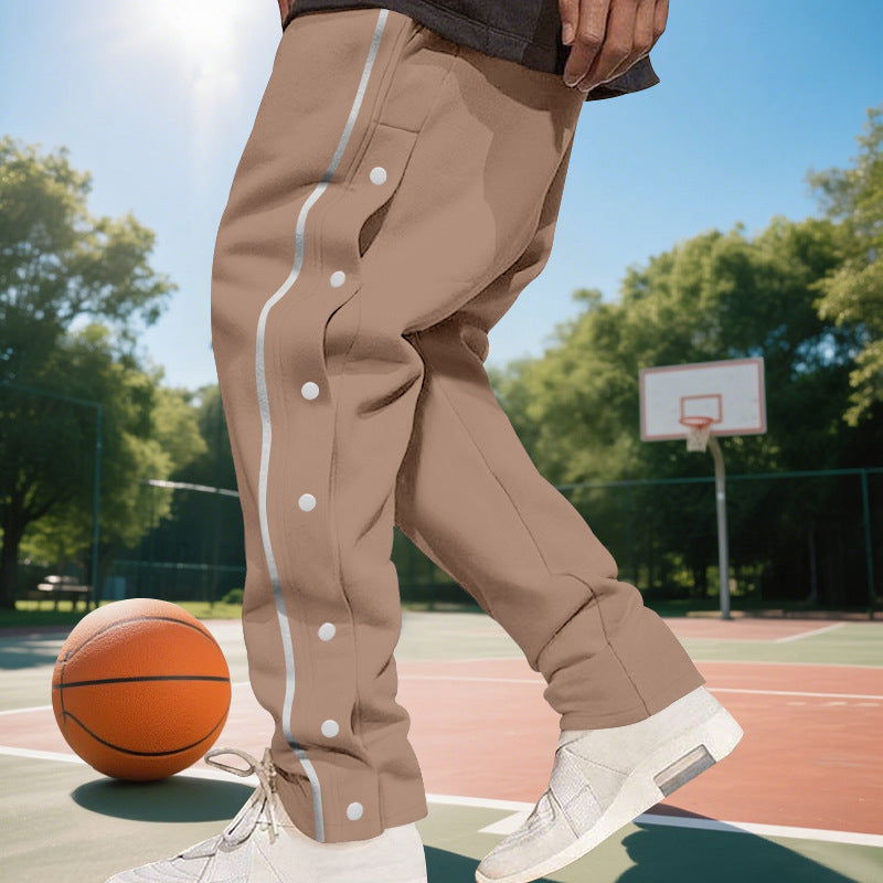 Herren Sportliche Jogginghose mit seitlichen Druckknöpfen und elastischem Bund Heidi-Mode