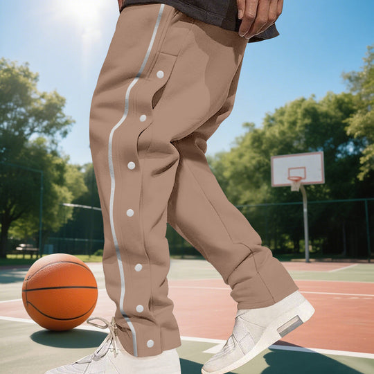 Herren Sportliche Jogginghose mit seitlichen Druckknöpfen und elastischem Bund Heidi-Mode
