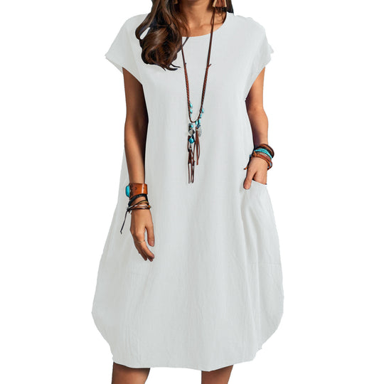 Damen luftiges Sommerkleid mit praktischen Taschen und modernem Schnitt Heidi-Mode