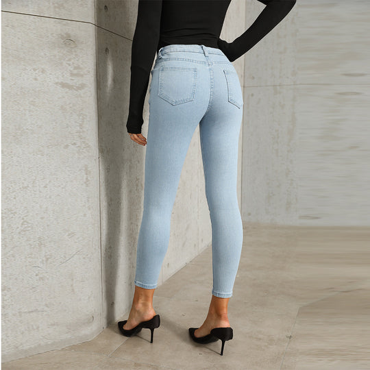 Damen Skinny Fit Jeans mit hohem Bund und ausgezeichneter Passform Heidi-Mode