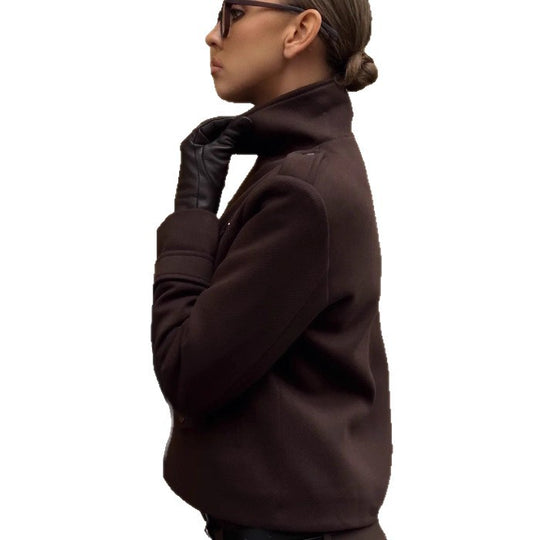 Damen modische cropped Jacke im minimalistischen Stil mit Taschen Heidi-Mode