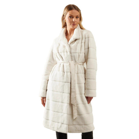 Damen Markante Kuscheljacke mit eingefasstem Gürtel Heidi-Mode
