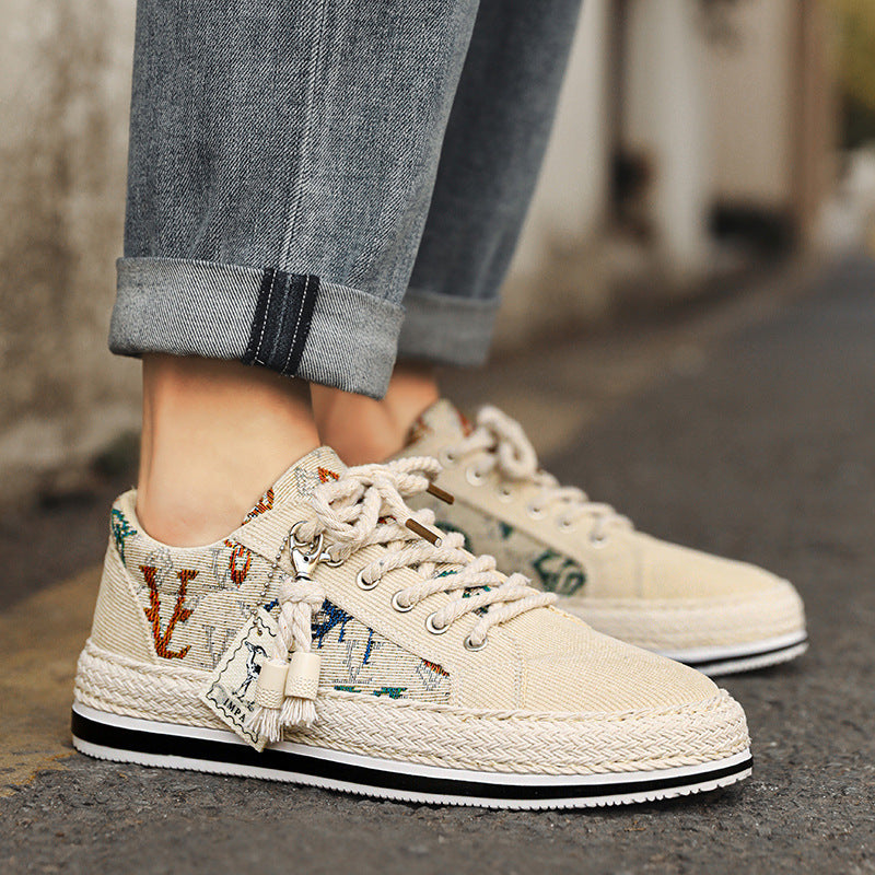 Damen Freizeit Espadrille Sneakers mit dekorativem Charm-Detail Heidi-Mode