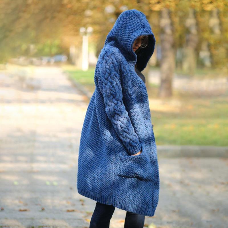 Heidi-Mode | Damen Lange Jacke Mit Kapuze