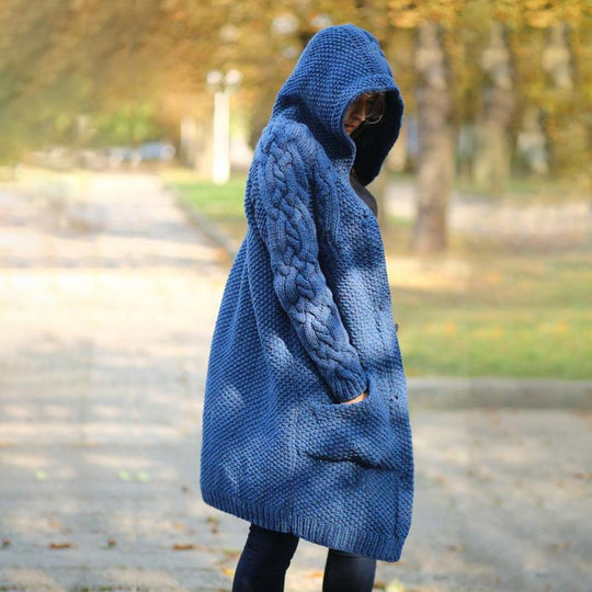 Heidi-Mode | Damen Lange Jacke Mit Kapuze