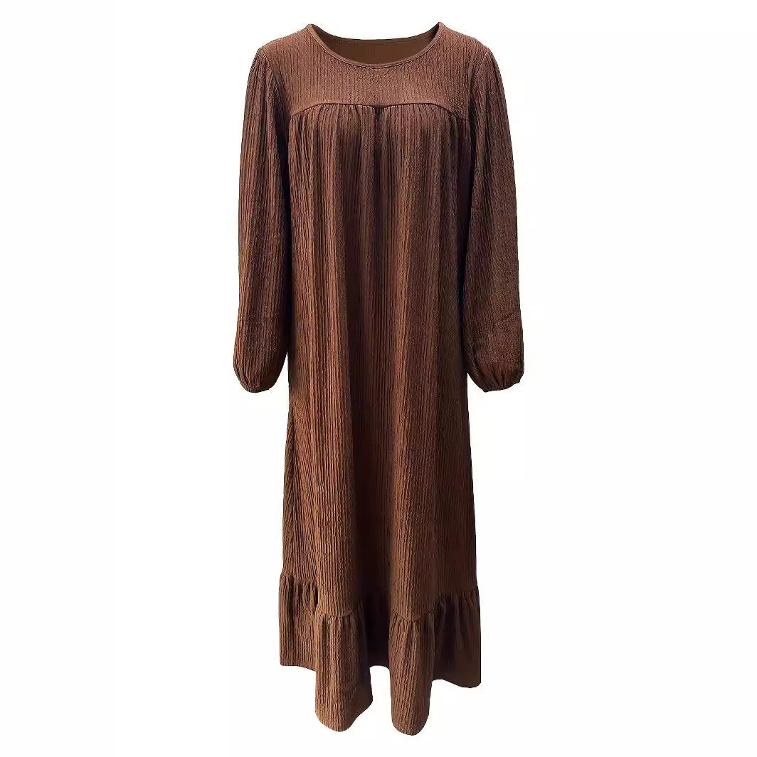 Damen Maxikleid mit waagerechtem Faltenwurf Heidi-Mode
