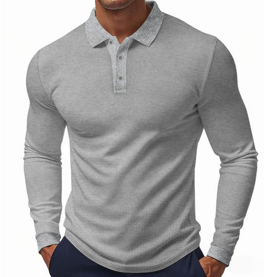 Herren Poloshirt mit strukturiertem Design und modernen Knopfdetails Heidi-Mode