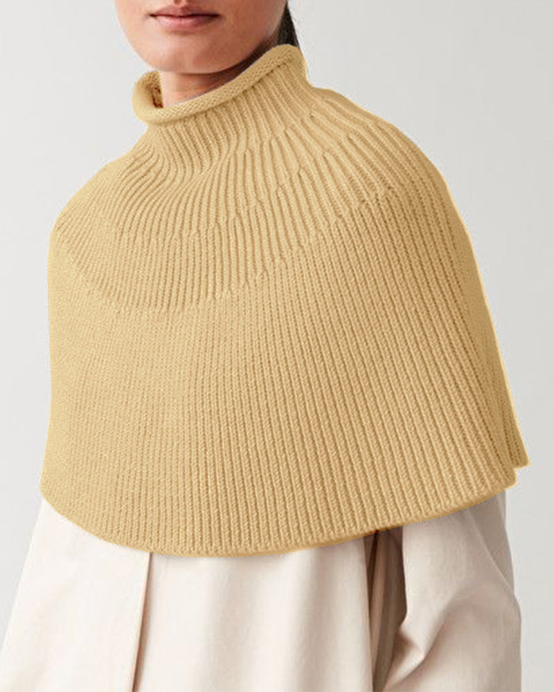 Damen Strickcape mit hochgeschlossenem Kragen Heidi-Mode