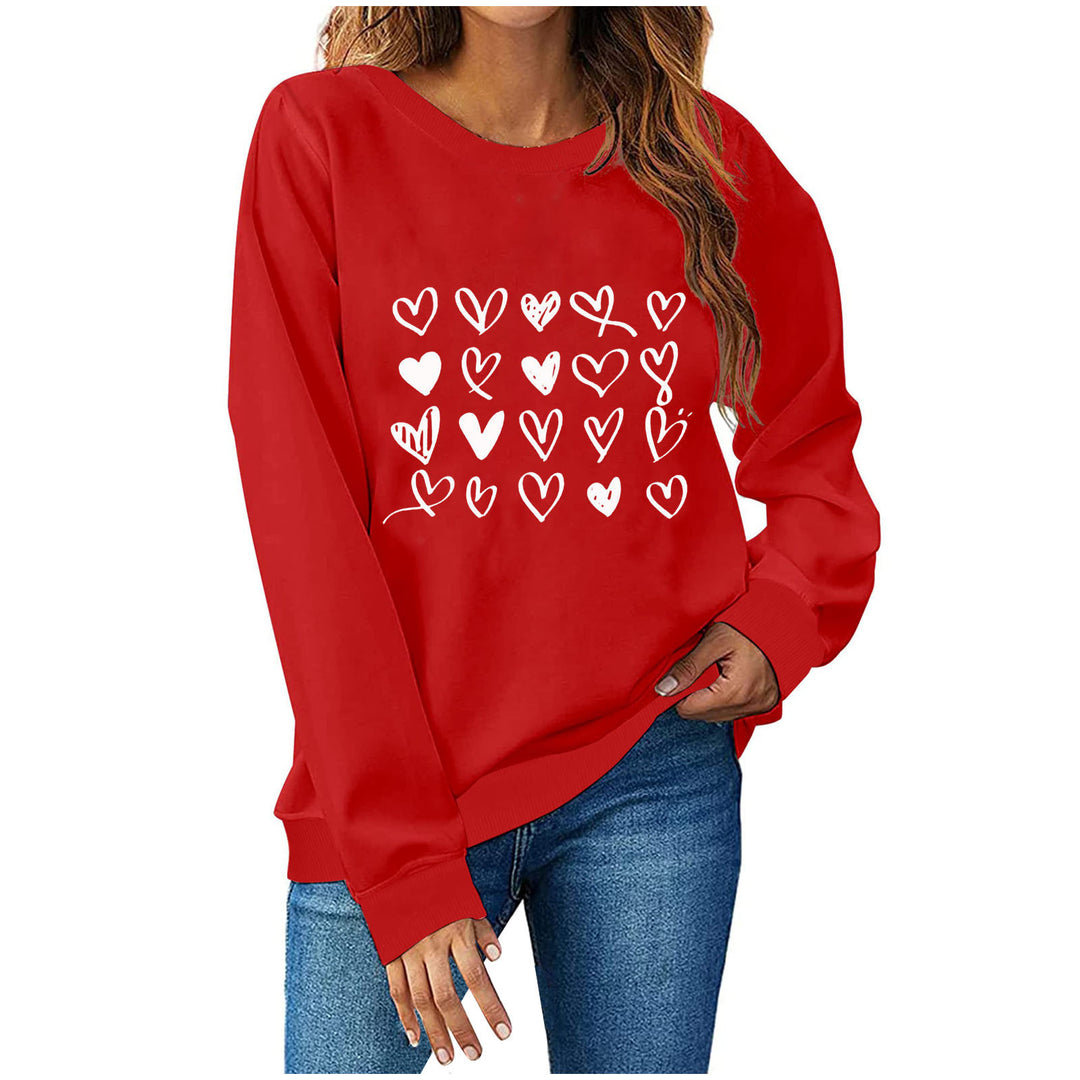 Damen Sweatshirt mit kreativem Herzdesign Heidi-Mode