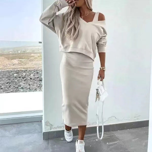 Damen elegantes Set aus Pullover und Bleistiftrock Heidi-Mode