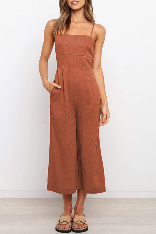 Heidi-Mode | Solide Tie Rückfreie Kurze Jumpsuits