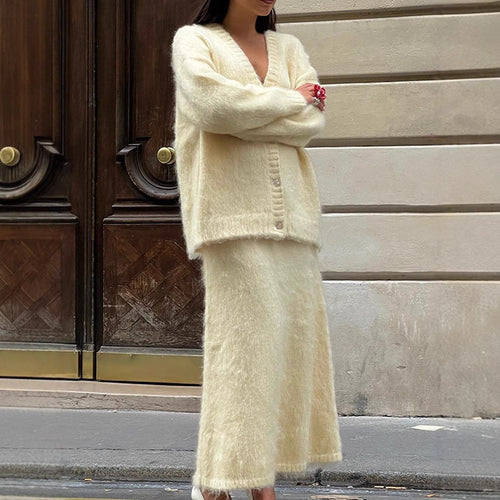 Damen Weicher Strickcardigan mit V-Ausschnitt und Knopfdetails Heidi-Mode