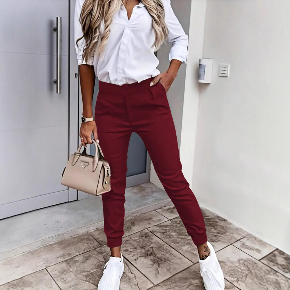 Damen bequeme Slim-Fit Chino-Hose Heidi-Mode