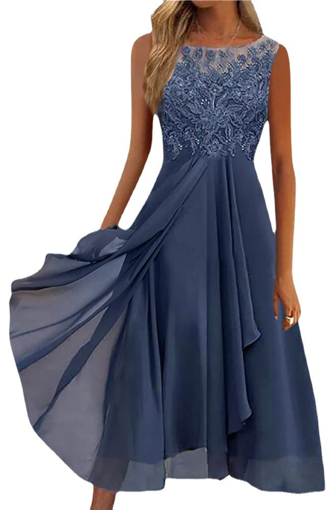 Damen elegante Cocktailkleid mit kunstvollen Spitzenakzenten Heidi-Mode