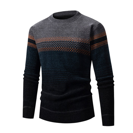Herren modischer Pullover mit einzigartigem Strukturdesign und mehrfarbigem Muster Heidi-Mode