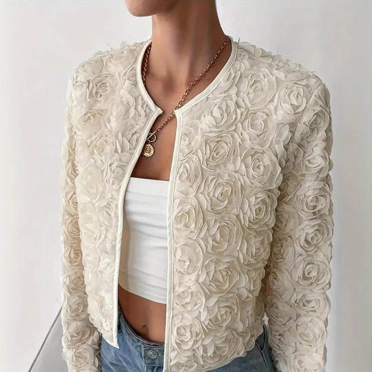 Damen Blütenapplikationen Jacke Heidi-Mode