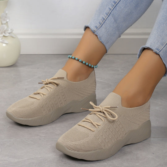 Damen atmungsaktive Slip-On Sportschuhe mit flexiblem Obermaterial Heidi-Mode