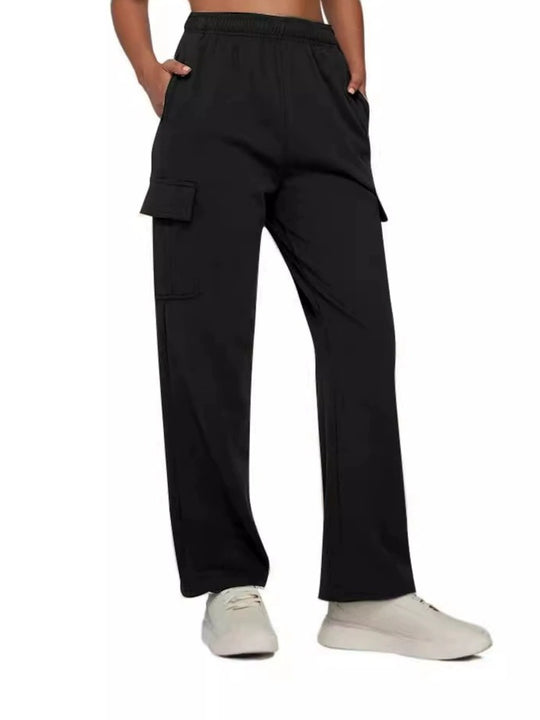 Damen Cargo-Hose mit weitem Bein und praktischen Seitentaschen Heidi-Mode