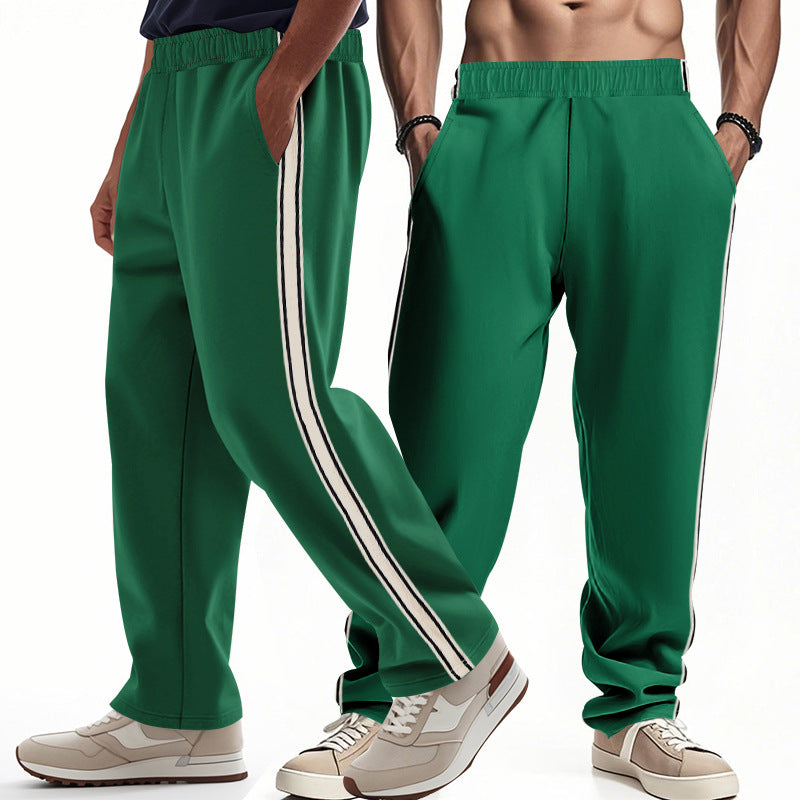 Herren Sportliche Freizeithose mit seitlichen Streifen und elastischem Bund Heidi-Mode