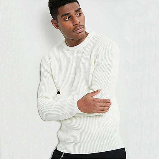 Herren Grobstrickpullover mit strukturiertem Rippdesign und lässiger Passform Heidi-Mode