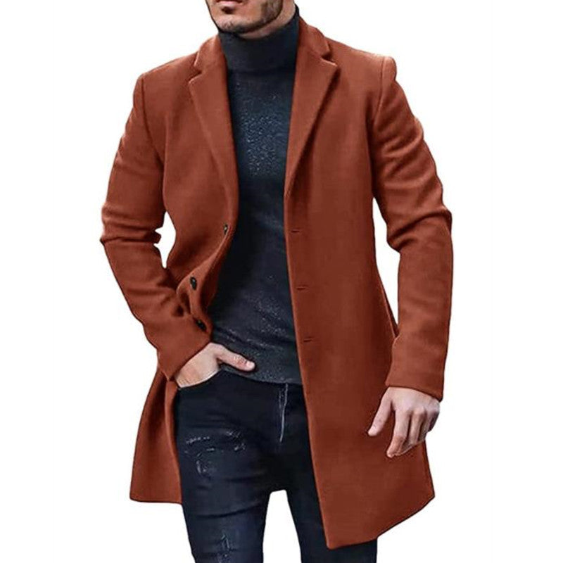 Herren eleganter Langmantel mit modernem Schnitt und praktischen Taschen Heidi-Mode 1757081343