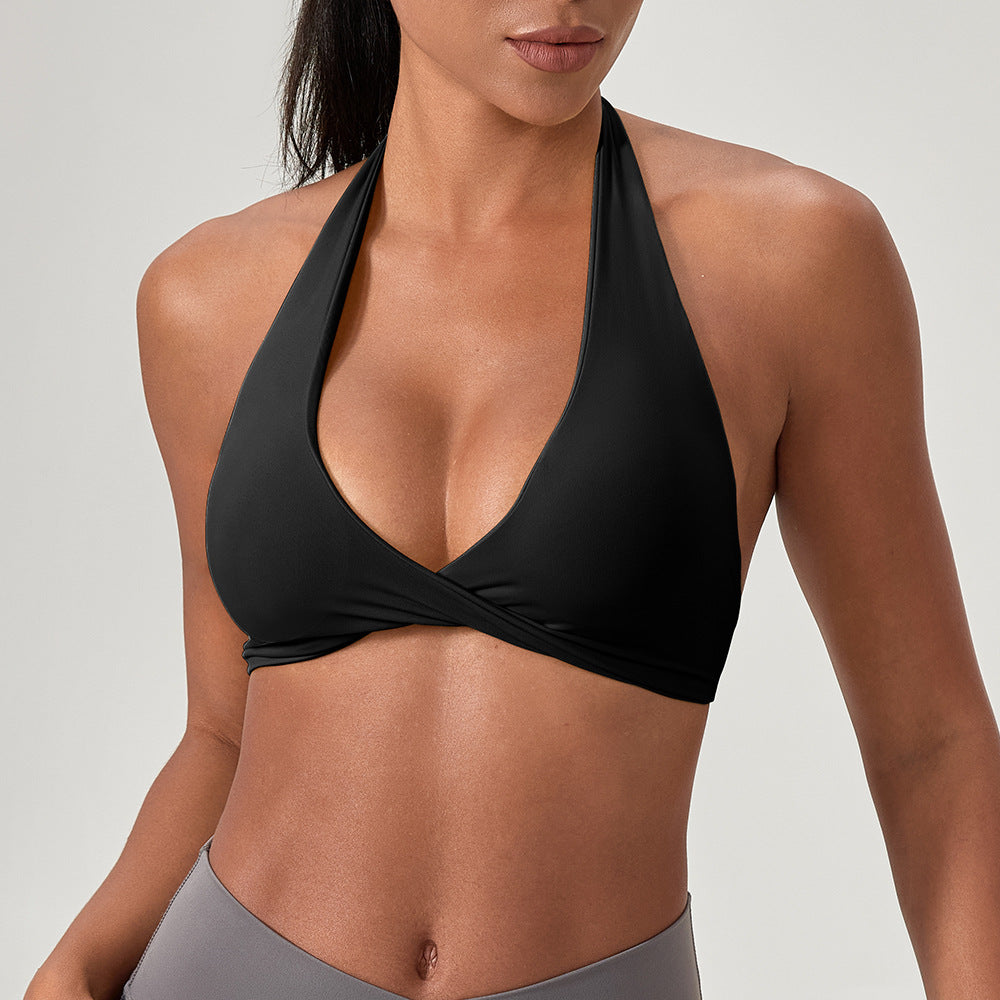 Damen Sportlicher Triangel-Bikini Oberteil mit verstellbaren Trägern und nahtlosem Design Heidi-Mode