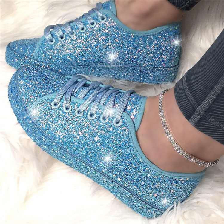 Damen Glitzernde Sneaker mit atmungsaktiver Sohle und zusätzlichem Komfort Heidi-Mode