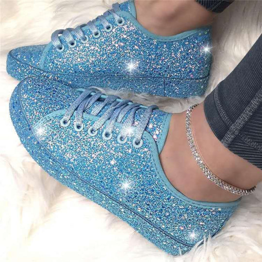 Damen Glitzernde Sneaker mit atmungsaktiver Sohle und zusätzlichem Komfort Heidi-Mode
