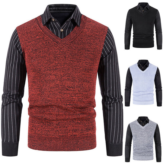 Herren eleganter V-Ausschnitt Pullover Heidi-Mode