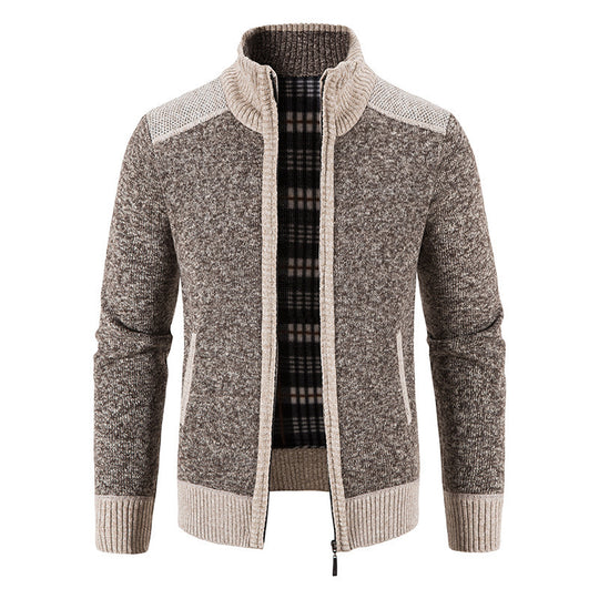 Herren Strickjacke mit hohem Kragen Heidi-Mode